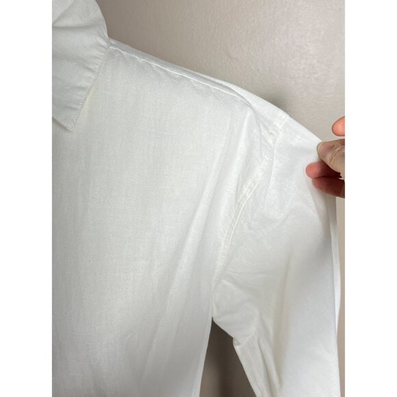 Banana Republic Blouse Ivory Linen Blend Button Up Relaxed Layer Preppy Women XS - Picture 7 of 9